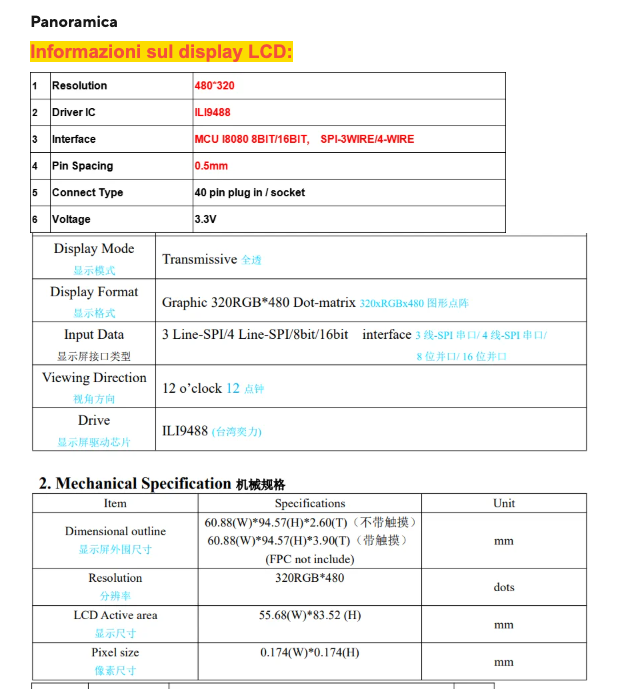 ILI9488 datasheet specifications